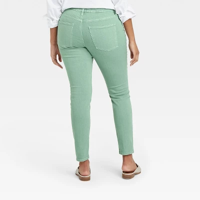 Women's Mid-Rise Skinny Stretch Ankle Jeans - Universal Thread™ Green - Image 4