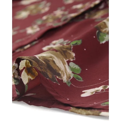 Allegra K Women's Lapel Button Down Belted Above Knee Vintage Polka Dots Floral Shirt Dress - Image 5