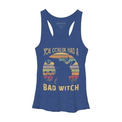 Women's Design By Humans Halloween Funny You Coulda Had Bad Witch By Ering Racerback Tank Top - Image 10