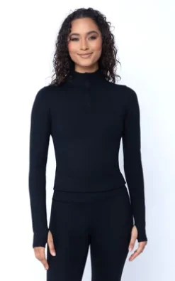 Yogalicious Womens Lux Crosstrain Everyday Half Zip Jacket With Thumbholes