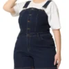 Agnes Orinda Women's Plus Size Denim Shortall Button Jeans Short