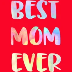 Women's Design By Humans Best Mom Ever Rainbow Bubble Text By MiuMiuShop Racerback Tank Top