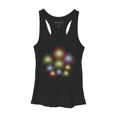 Women's Design By Humans July 4th Fireworks Display By Racerback Tank Top - Image 2