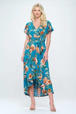 WEST K Women's Georgia Faux Wrap Dress With High-Low Hem And Tie Waist - Image 11