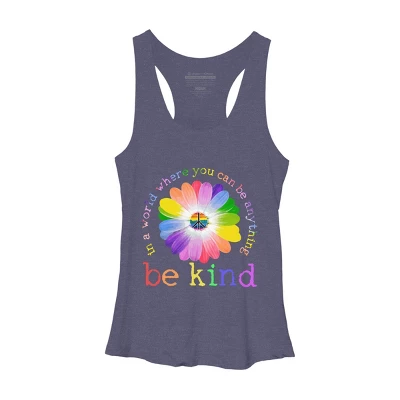 Women's Design By Humans In A World Where You Can Be Anything Be Kind Lgbt By DragonTee Racerback Tank Top - Image 5