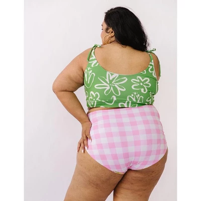Lime Ricki Women's Garden Party/Pink Gingham Ultra High-Waist Bottom - Image 3