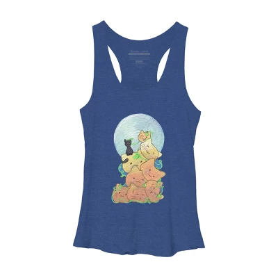 Women's Design By Humans Cat Pumpkin Pile By AwkwardDragon Racerback Tank Top - Image 9