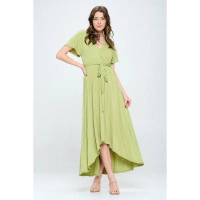 WEST K Women's Georgia Faux Wrap Dress With High-Low Hem And Tie Waist - Image 6