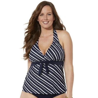 Swimsuits For All Women’s Plus Size Halter Tankini Top - Image 5