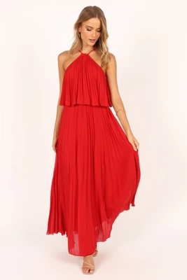 Petal And Pup Womens Gia Pleated Halterneck Maxi Dress - Image 9