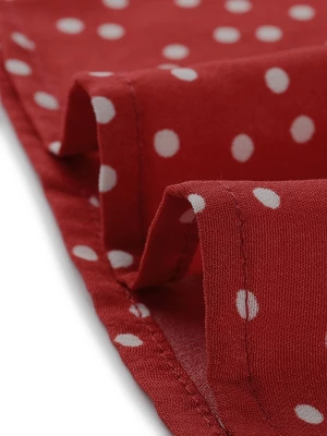 Allegra K Women's Polka Dots Print V Neck Short Sleeve Elegant Work Office Tops - Image 3