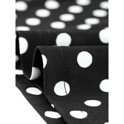 Agnes Orinda Women's Plus Size Formal Polka Dots 3/4 Sleeve Belt Bodycon Dress - Image 4