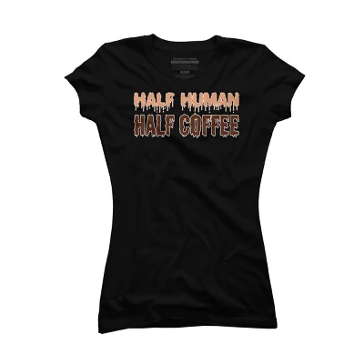 Junior's Design By Humans Funny Halloween Costume For Coffee Addicts By TeeShirtMadness T-Shirt - Image 3