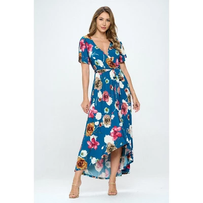 WEST K Women's Georgia Faux Wrap Dress With High-Low Hem And Tie Waist - Image 9