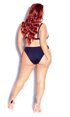 Women's Plus Size Daisy Bikini Top - Navy | CCX