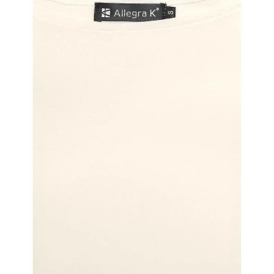 Allegra K Women's Short Sleeves Off The Shoulder Solid Crop Top - Image 5