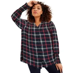 June + Vie By Roaman's Women’s Plus Size Pintuck Top