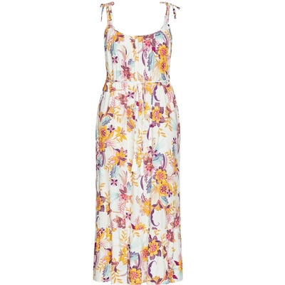 Women's Plus Size Tilly Print Maxi Dress - Ivory | CITY CHIC - Image 2