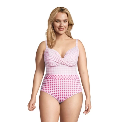 Lands' End Draper James X Lands' End Women's Tummy Control Chlorine Resistant Wrap One Piece Swimsuit - Image 3