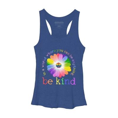 Women's Design By Humans In A World Where You Can Be Anything Be Kind Lgbt By DragonTee Racerback Tank Top - Image 8