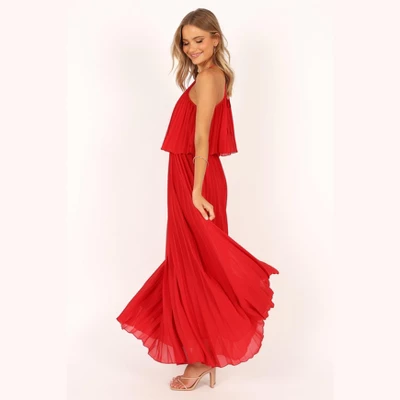 Petal And Pup Womens Gia Pleated Halterneck Maxi Dress - Image 3