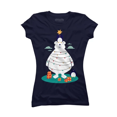 Junior's Design By Humans Christmas In Arctic By StevenToang T-Shirt - Image 3