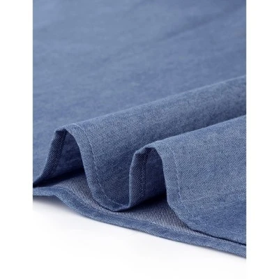 Agnes Orinda Women's Plus Size Buttons Belted Short Sleeves Chambray Shirtdress - Image 5