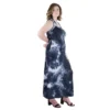 24seven Comfort Apparel Women's Plus Tie Dye Razorback Maxi Dress