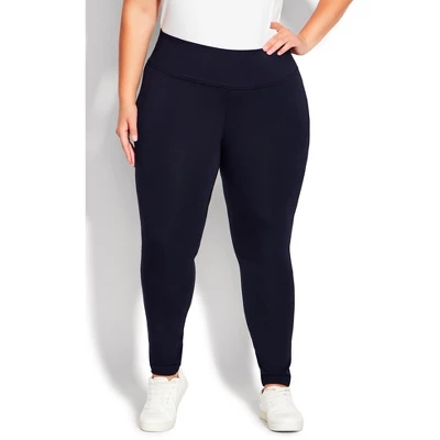 Women's Plus Size Pima High Rise Legging - Navy | AVENUE LEISURE - Image 4