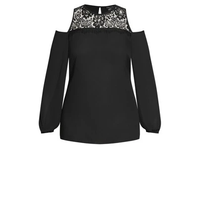 Women's Plus Size Natalia Top - Black | CITY CHIC - Image 2