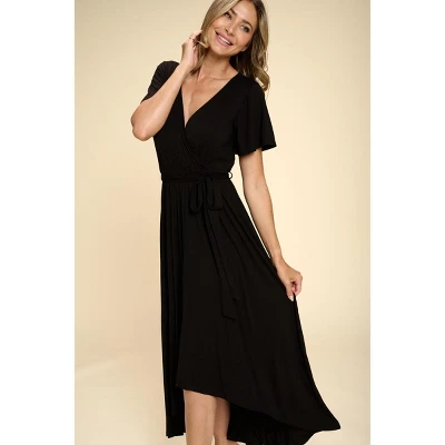 WEST K Women's Georgia Faux Wrap Dress With High-Low Hem And Tie Waist - Image 2