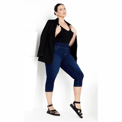 Women's Plus Size DENIM PO CROP JEGGING | AVENUE - Image 3