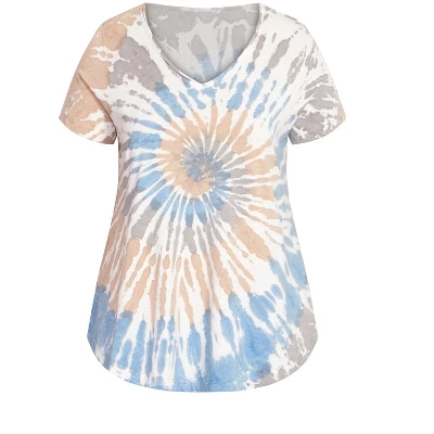 Women's Plus Size Miya Tie Dye Top - Blue | ZIM & ZOE - Image 2