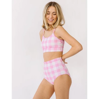 Lime Ricki Women's Garden Party/Pink Gingham Ultra High-Waist Bottom - Image 6