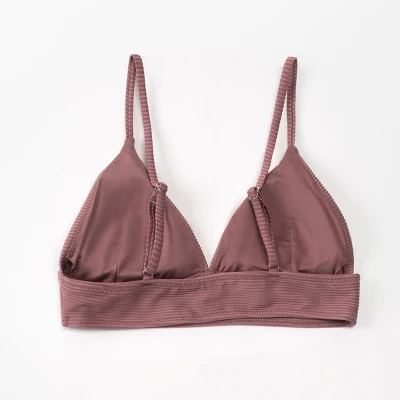 Women's Swimsuit Ribbed Triangle Bikini Top - Cupshe - Image 2