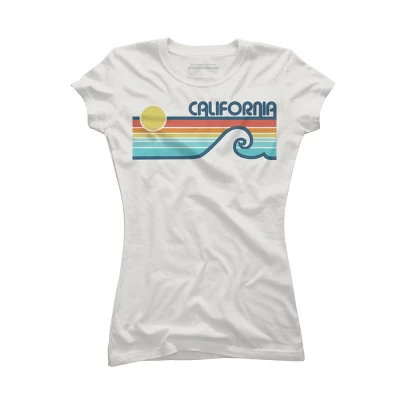 Junior's Design By Humans California Retro Sunset By LuckyU T-Shirt - Image 5