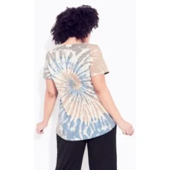 Women's Plus Size Miya Tie Dye Top - Blue | ZIM & ZOE