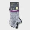 Women's 2pk Midweight Cushioned Wool Blend Double Tab Outdoor No Show Socks - All In Motion™ Gray/Black 4-10