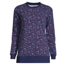 Lands' End Lands' End Women's Tall Serious Sweats Crewneck Long Sleeve Sweatshirt Tunic
