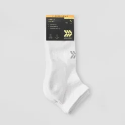 Women's Extended Size Cushioned 6+1 Bonus Pack Ankle Athletic Socks - All In Motion™ White 8-12