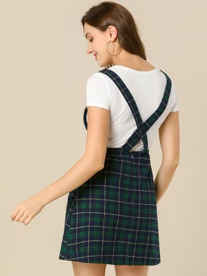 Allegra K Women's Causal Adjustable Strap Above Knee Suspender Skirts - Image 4