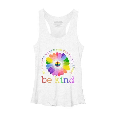 Women's Design By Humans In A World Where You Can Be Anything Be Kind Lgbt By DragonTee Racerback Tank Top - Image 7