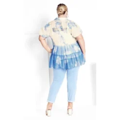 Women's Plus Size Shion Tiered Shirt - Ivory | ARNA YORK
