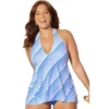 Swimsuits For All Women’s Plus Size Longer-Length Halter Tankini Top