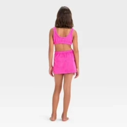 Girls' Solid Cut Out Terry Cover Up Dress - Art Class™ Pink