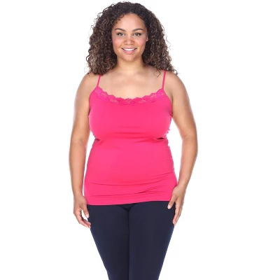 Women's Plus Size Lace Trim Tank Top - One Size Fits Most Plus - White Mark - Image 7