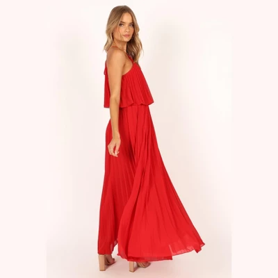 Petal And Pup Womens Gia Pleated Halterneck Maxi Dress - Image 5