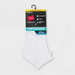 Hanes Premium Performance Women's Cushioned 6+2 Bonus Pack Ankle Athletic Socks White 5-9