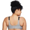 Glamorise Womens Custom Control Sports Wirefree Bra 1166 Black/Grey