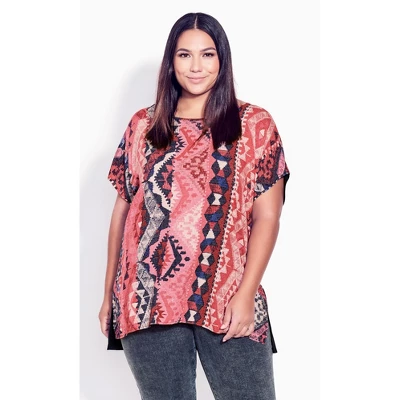 Women's Plus Size Mixed Media Top - Bandana | AVENUE - Image 2